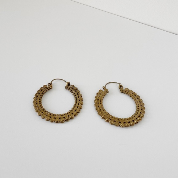 Boho Gold Hoop Earrings - Picture 3 of 3